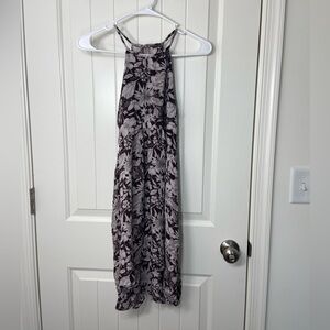 Kimchi Blue Anthropologie‎ women’s brown cream high low high neck summer dress M
